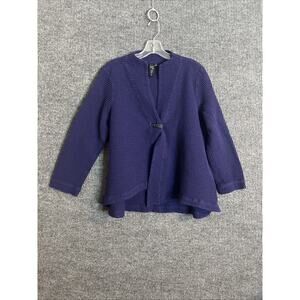 Focus Casual Lite Womens Jacket Size Medium Blue Textured Artsy Lagenlook Boho